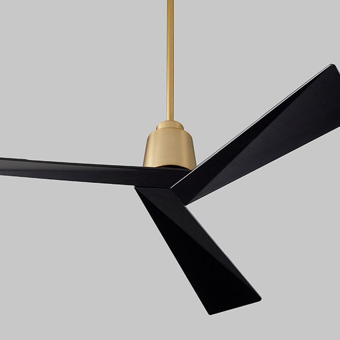 Dynamo 54" Indoor/Outdoor Ceiling Fan in Aged Brass and Black