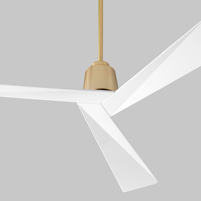 Dynamo 54" Indoor/Outdoor Ceiling Fan in Aged Brass and White