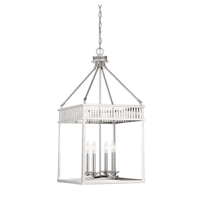 Savoy House William 4-Light Pendant in Polished Nickel Savoy House William 4-Light Pendant in Polished Nickel
