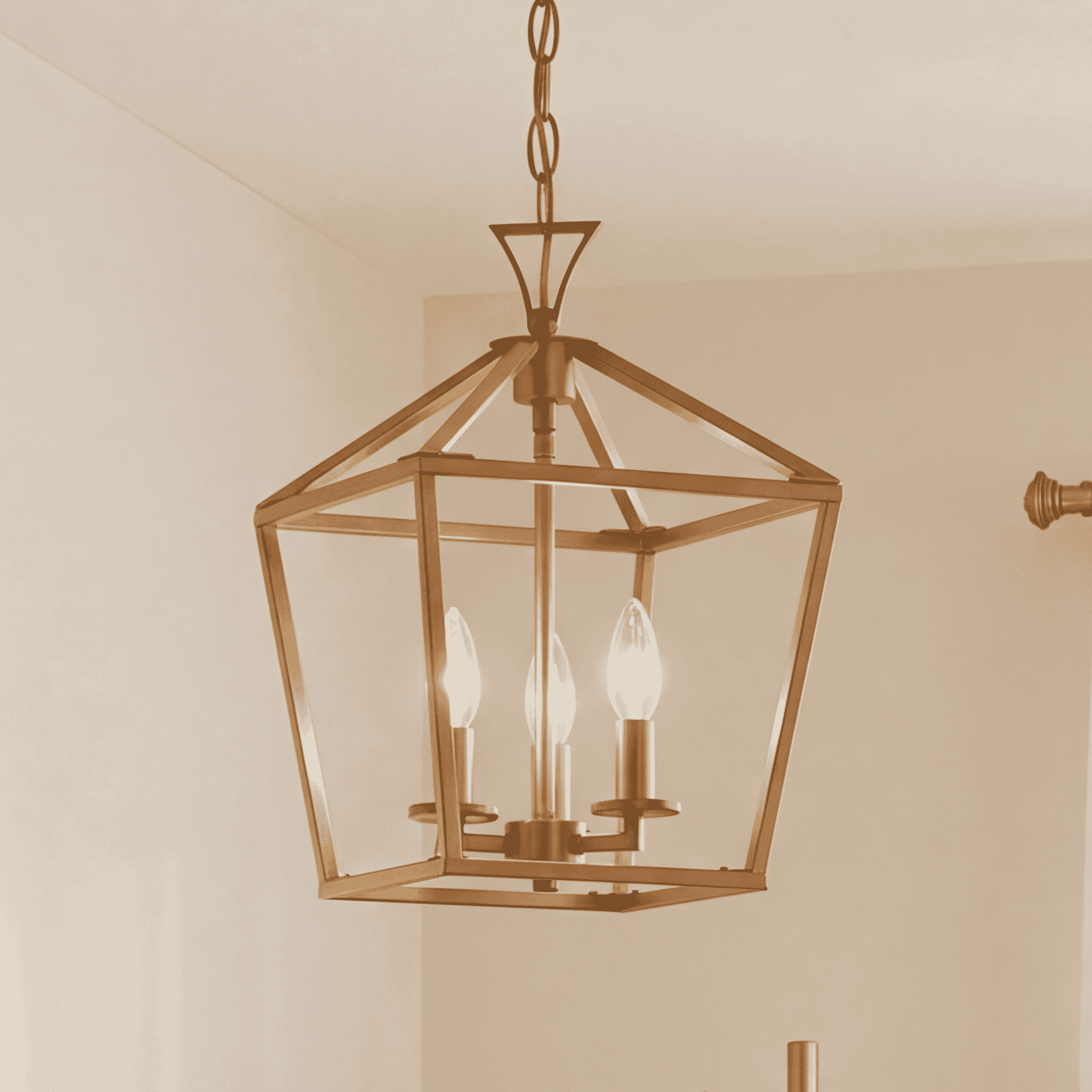 Warm Brass Three Light Pendant from the Townsend Collection