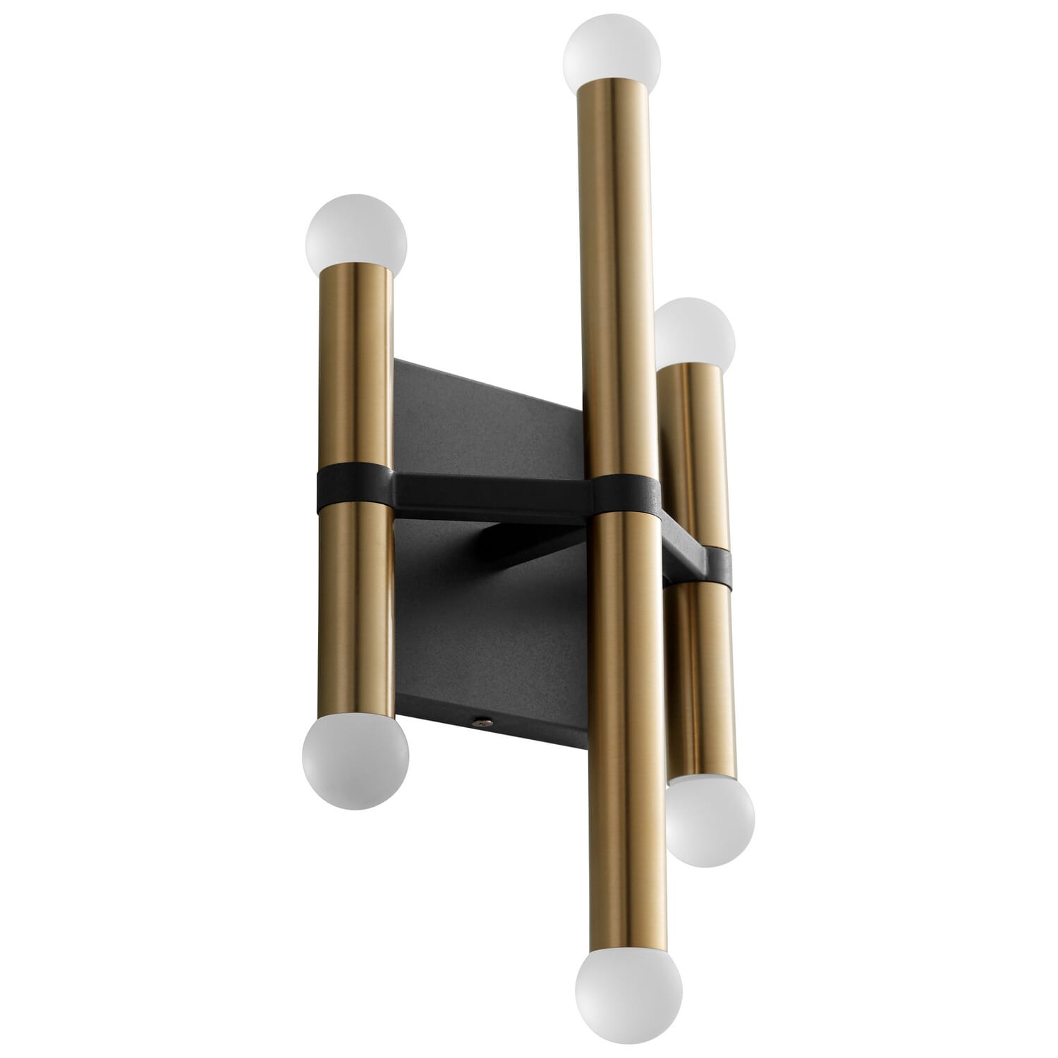 Black W  Aged Brass LED Wall Sconce from the Nero Collection