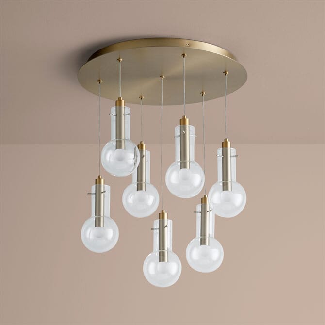 Primo 7-Light Pendant Light in Aged Brass