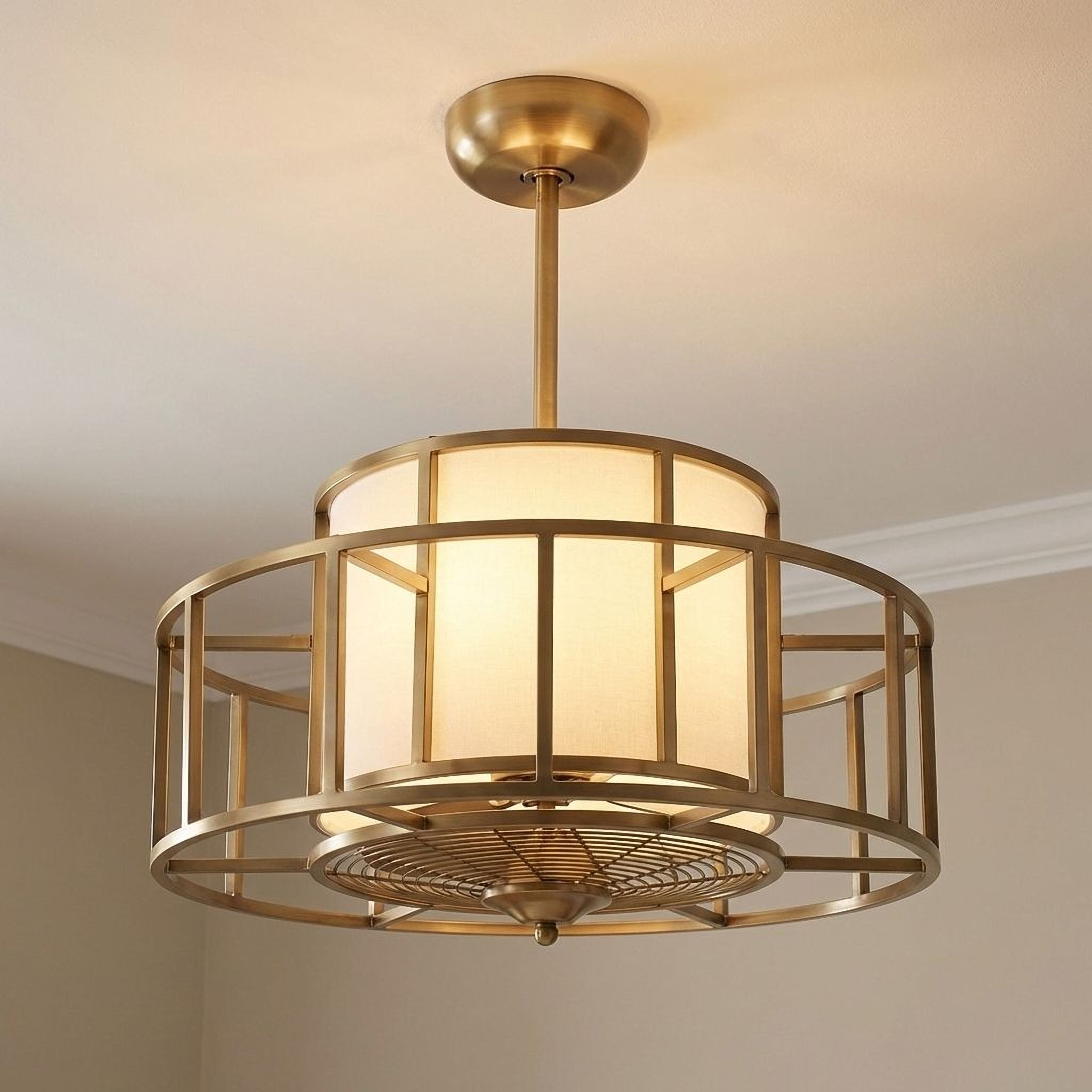 Warm Brass Four Light Fandelier from the Oslo Collection