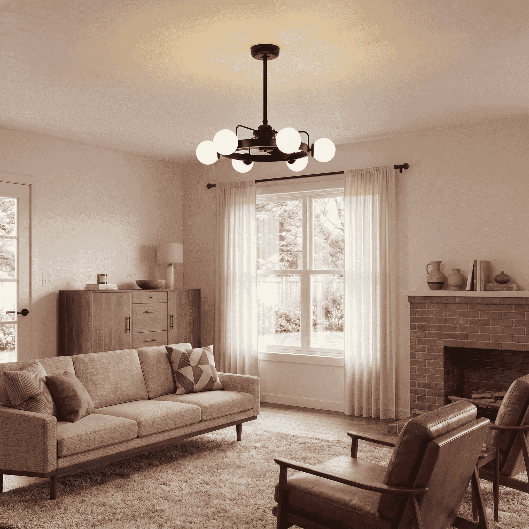 Matte Black LED Fandelier from the Gibson Collection