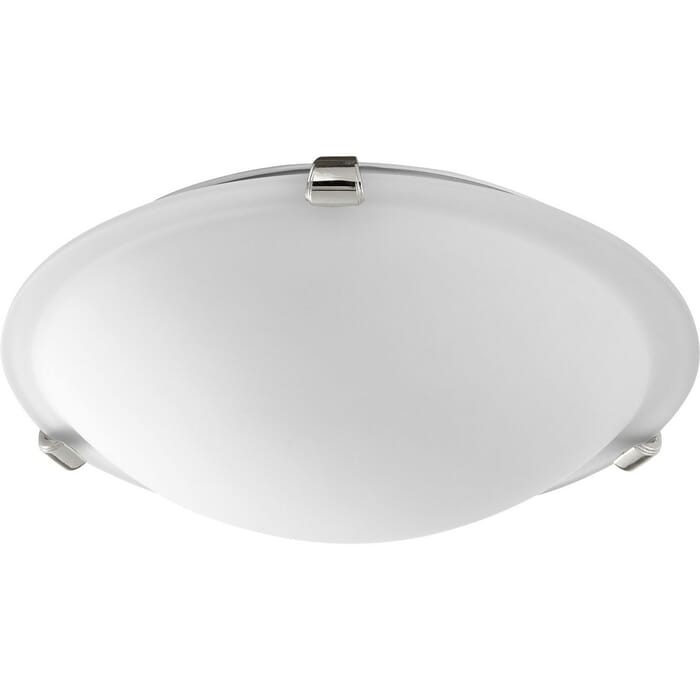 Quorum Quorum Home 2-Light 12" Ceiling Light in Polished Nickel with Satin Opal Quorum Quorum Home 2-Light 12" Ceiling Light in Polished Nickel with Satin Opal