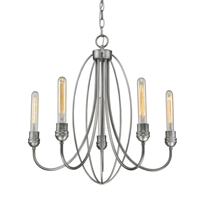 Z-Lite Persis 5-Light Chandelier In Old Silver Z-Lite Persis 5-Light Chandelier In Old Silver