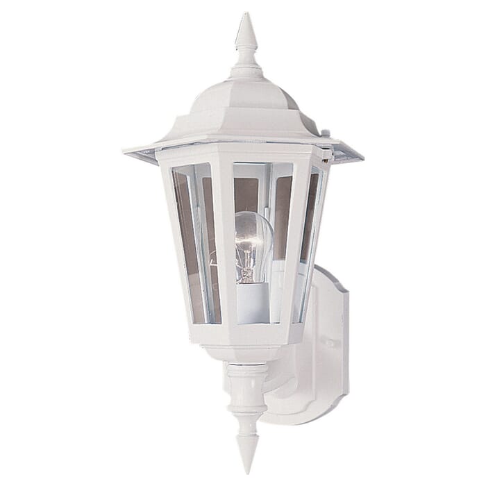 Maxim Builder Cast 14.75" Outdoor Clear Glass Wall Lantern in White Maxim Builder Cast 14.75" Outdoor Clear Glass Wall Lantern in White