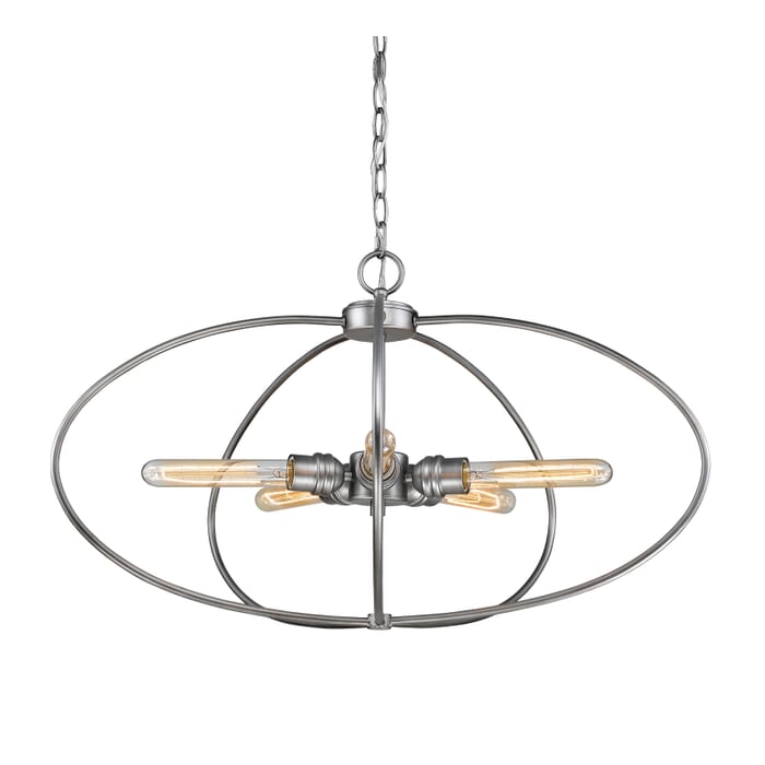 Z-Lite Persis 5-Light Pendant Light In Old Silver Z-Lite Persis 5-Light Pendant Light In Old Silver