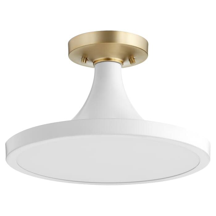 Quorum Bugle 15" Semi-Flush Ceiling Light in Studio White Quorum Bugle 15" Semi-Flush Ceiling Light in Studio White