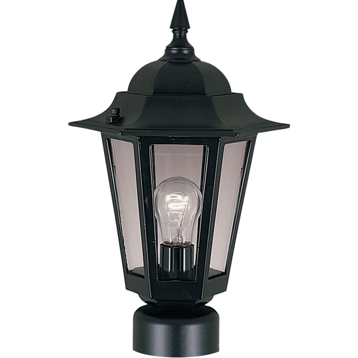 Builder Cast 1-Light Outdoor Pole/Post Lantern in Black Builder Cast 1-Light Outdoor Pole/Post Lantern in Black