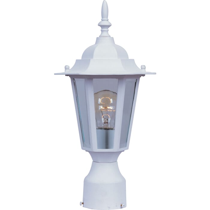 Builder Cast 1-Light Outdoor Pole/Post Lantern in White Builder Cast 1-Light Outdoor Pole/Post Lantern in White