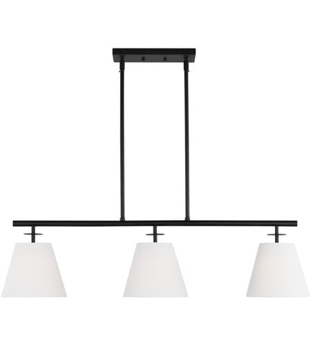 Sea Gull Crestgrove 3-Light Linear Chandelier in Midnight Black