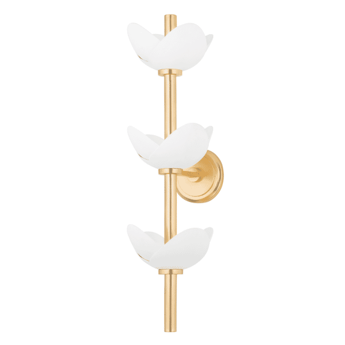 Hudson Valley Dawson 6-Light Wall Sconce in Gold Leaf and White Plaster Hudson Valley Dawson 6-Light Wall Sconce in Gold Leaf and White Plaster