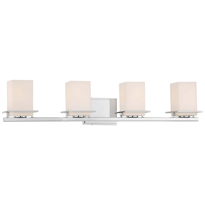Minka Lavery Tournee 4-Light 34" Bathroom Vanity Light in Chrome Minka Lavery Tournee 4-Light 34" Bathroom Vanity Light in Chrome