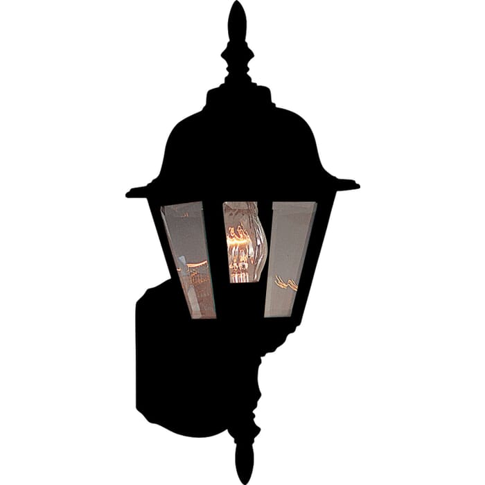 Builder Cast 1-Light Outdoor Wall Lantern in Black Builder Cast 1-Light Outdoor Wall Lantern in Black