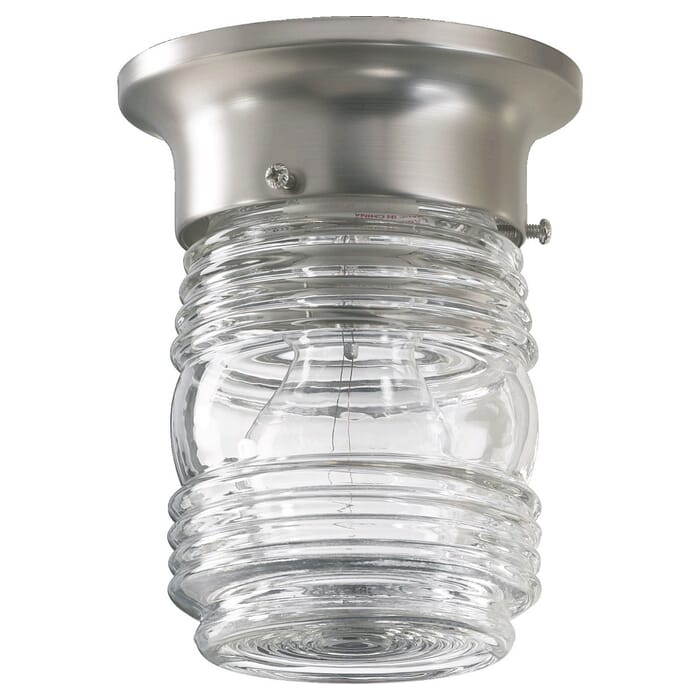 Quorum 5" Outdoor Ceiling Light in Satin Nickel Quorum 5" Outdoor Ceiling Light in Satin Nickel