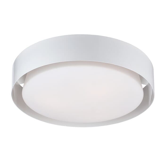 Saturn 1-Light LED Flush Mount Ceiling Light in White Saturn 1-Light LED Flush Mount Ceiling Light in White