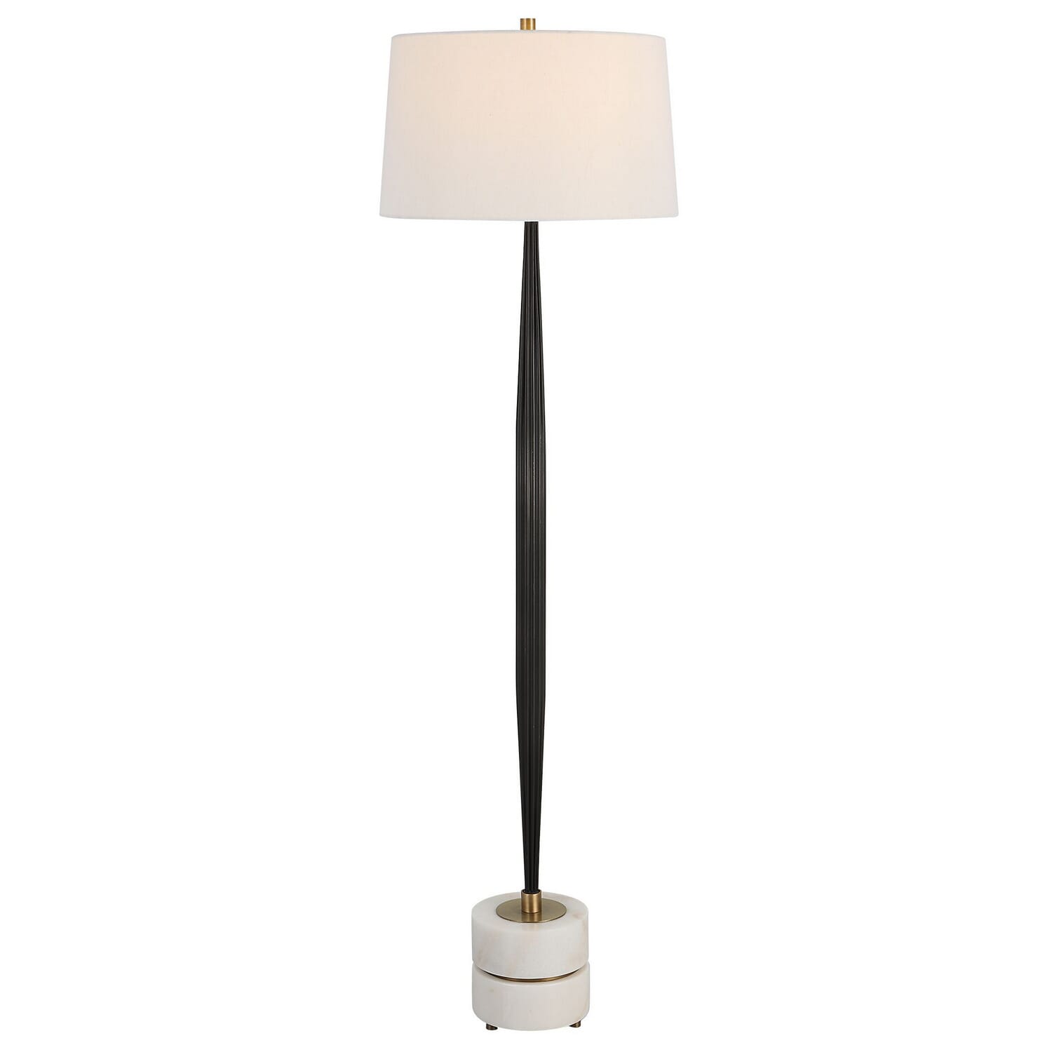 Brushed Brass One Light Floor Lamp from the Miraz Collection