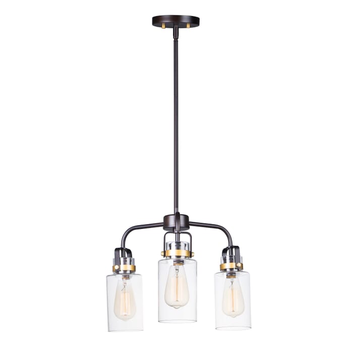 Maxim Magnolia 3-Light Pendant Light in Bronze and Gold Maxim Magnolia 3-Light Pendant Light in Bronze and Gold