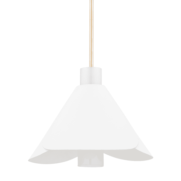 Hudson Valley Dawson Pendant Light in Gold Leaf and White Plaster Hudson Valley Dawson Pendant Light in Gold Leaf and White Plaster