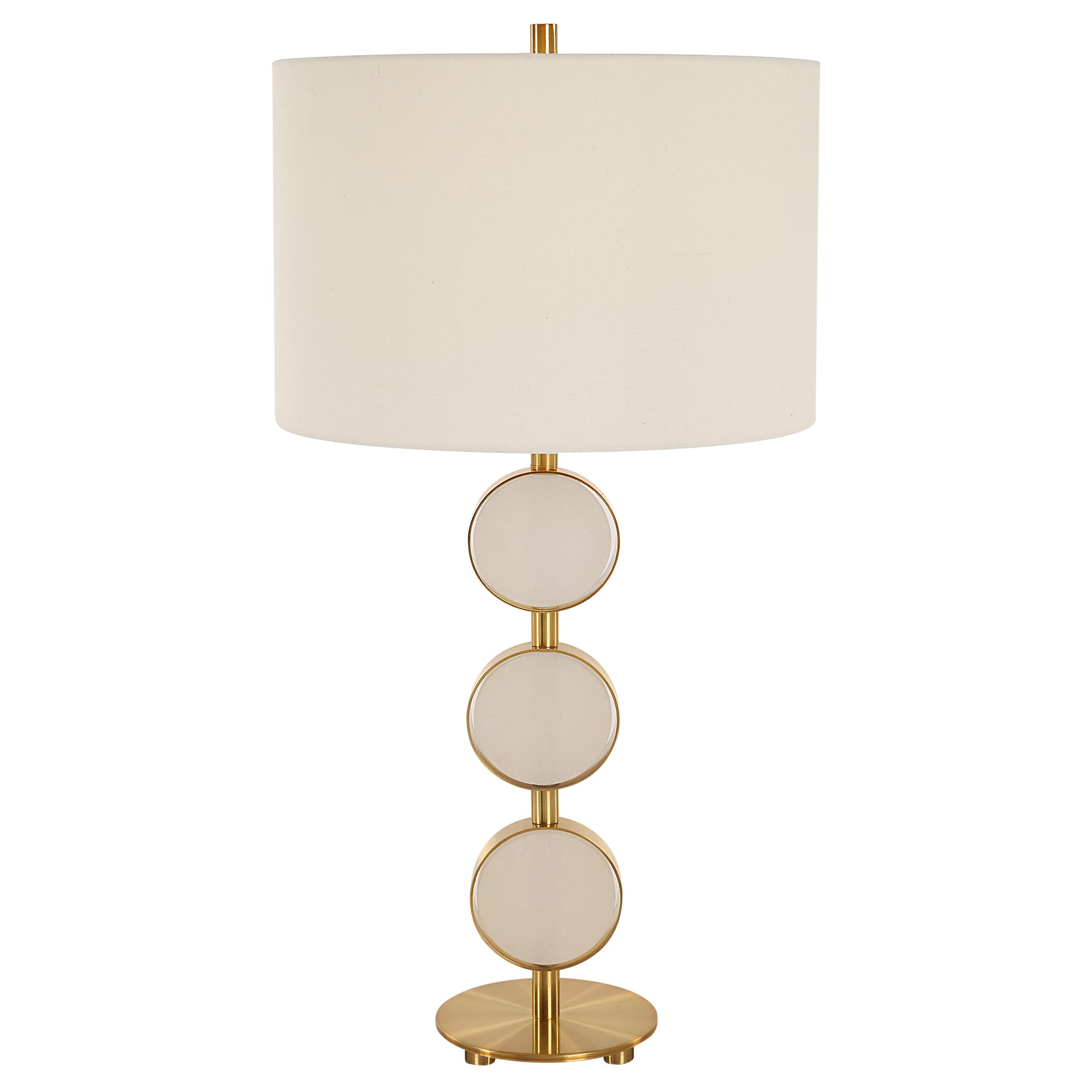 Tresa Table Lamp in Matte White And Burnished Brass by Aerin