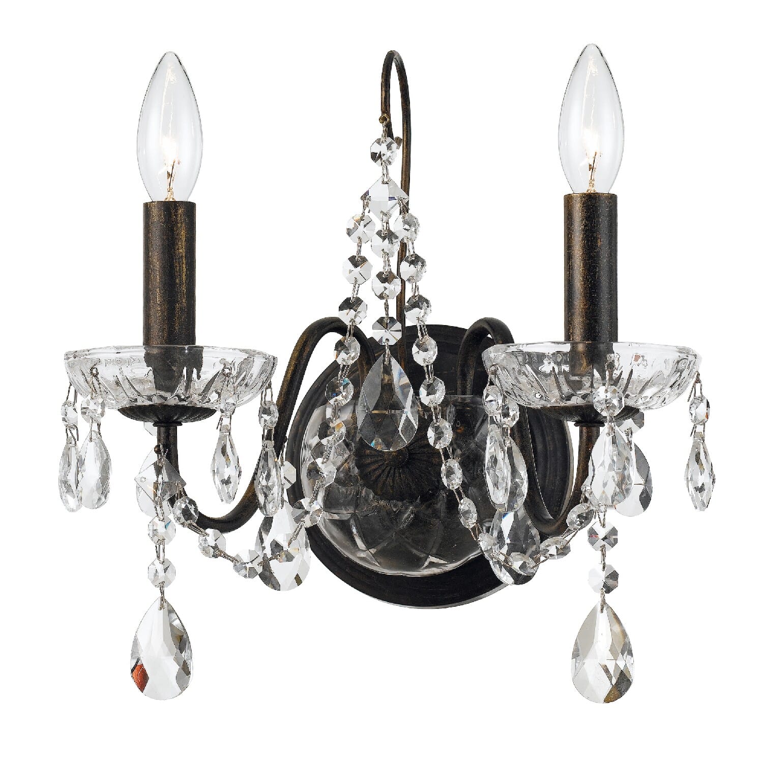 English Bronze Two Light Wall Sconce from the Butler Collection