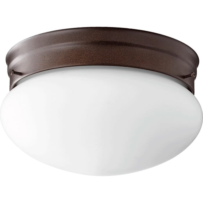 Quorum Quorum Home 2-Light 10" Ceiling Light in Oiled Bronze with Satin Opal Quorum Quorum Home 2-Light 10" Ceiling Light in Oiled Bronze with Satin Opal