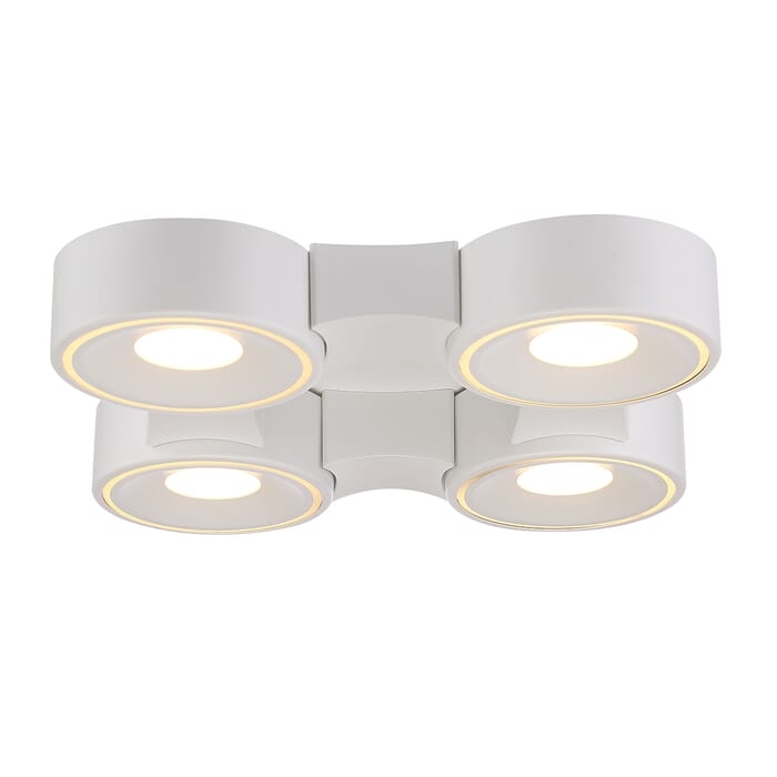 Stavro 4-Light LED Flush Mount Ceiling Light in White Stavro 4-Light LED Flush Mount Ceiling Light in White