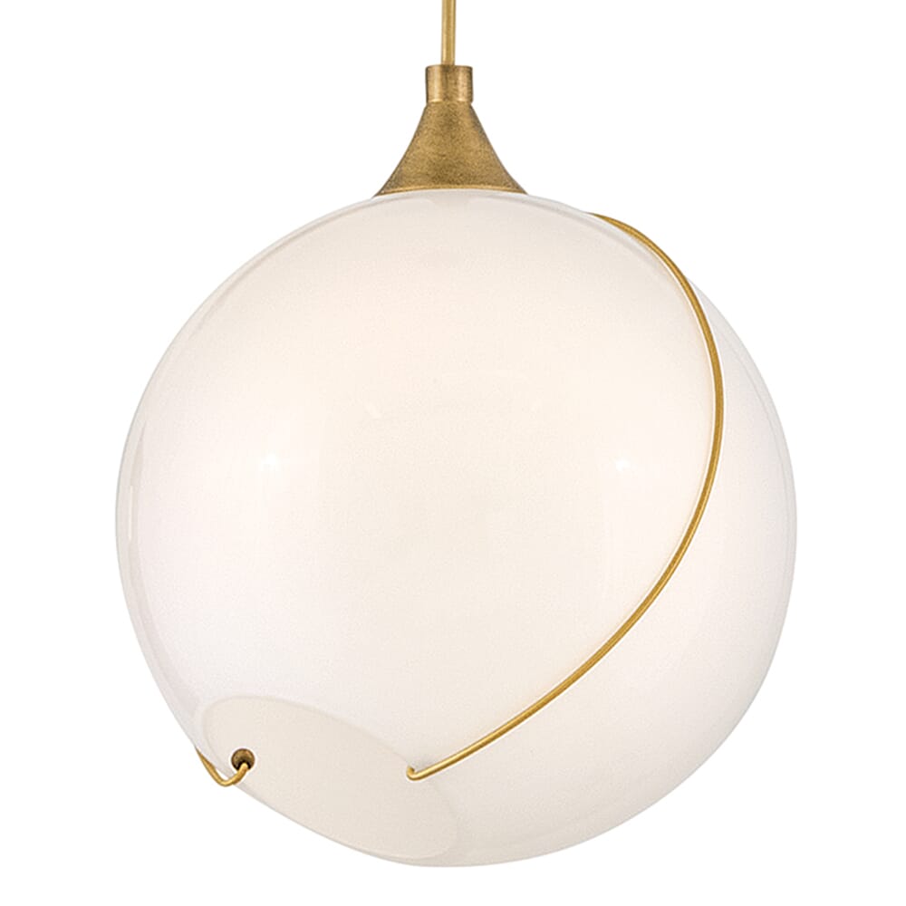 Heritage Brass LED Pendant from the Skye Collection