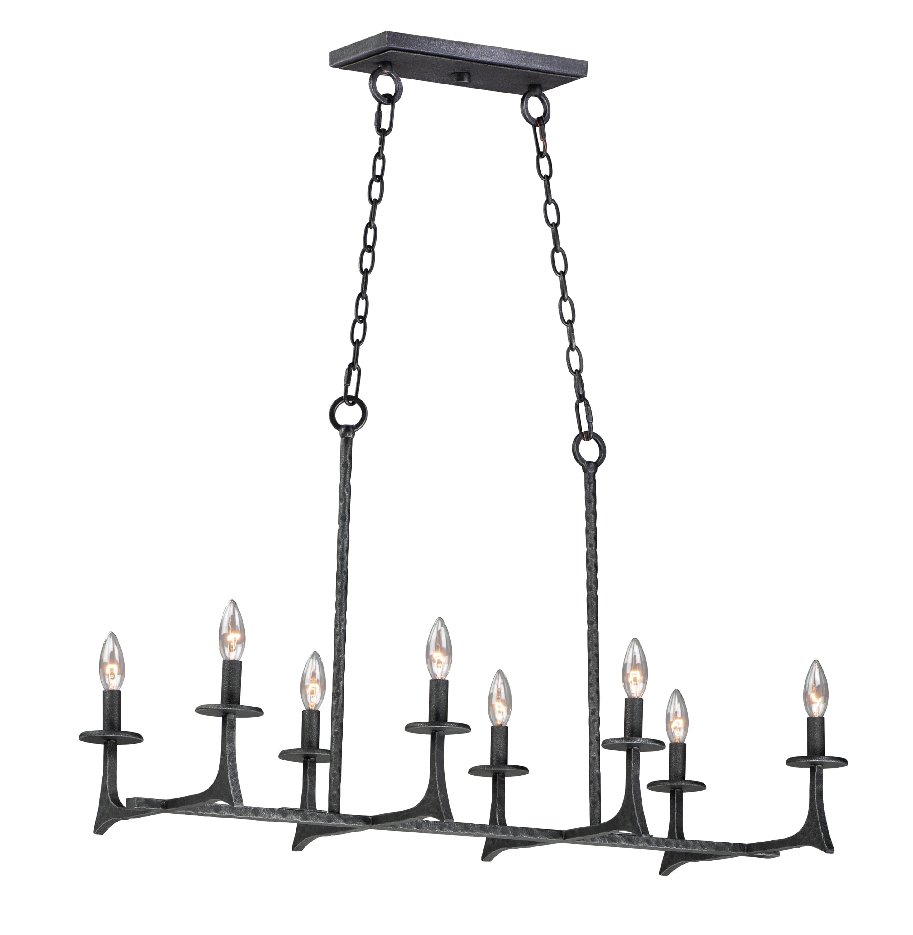 Anvil 38" 8-Light Linear Pendant in Natural Iron