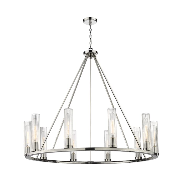 Z-Lite Beau 10-Light Chandelier In Polished Nickel Z-Lite Beau 10-Light Chandelier In Polished Nickel