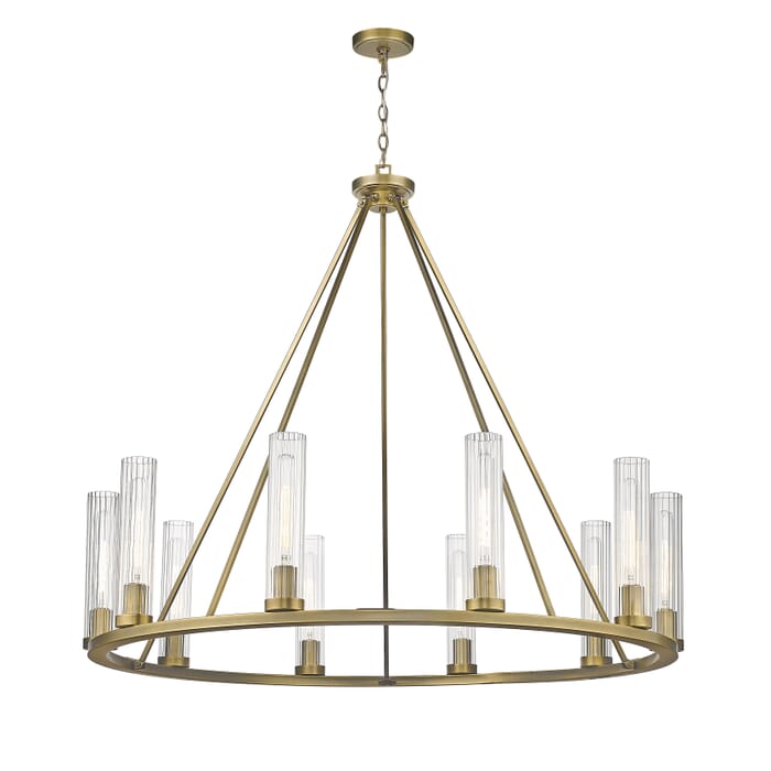 Z-Lite Beau 10-Light Chandelier In Rubbed Brass Z-Lite Beau 10-Light Chandelier In Rubbed Brass