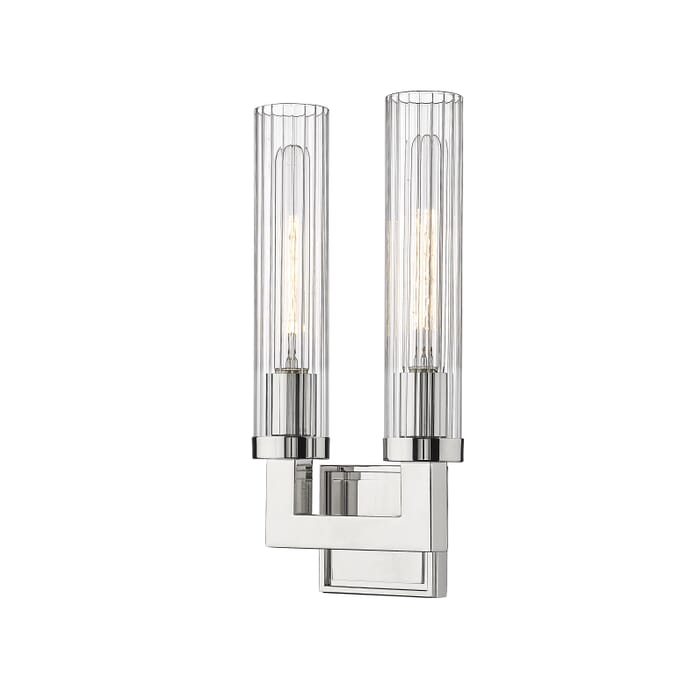 Z-Lite Beau 2-Light Wall Sconce In Polished Nickel Z-Lite Beau 2-Light Wall Sconce In Polished Nickel