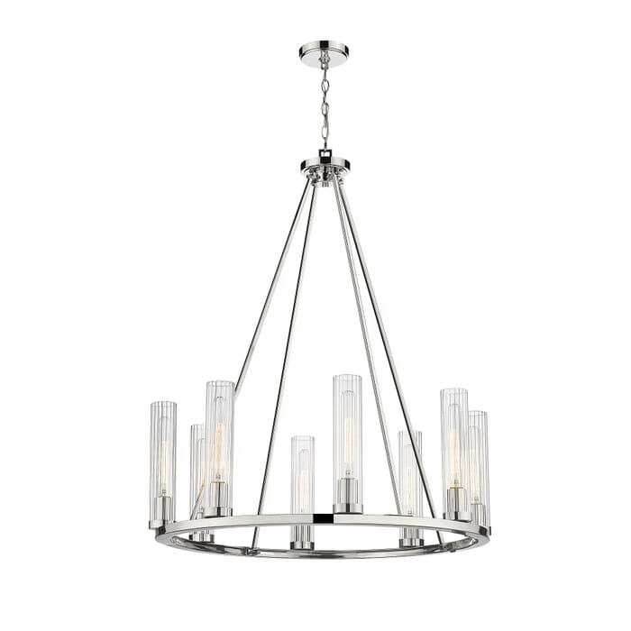 Z-Lite Beau 8-Light Chandelier In Polished Nickel Z-Lite Beau 8-Light Chandelier In Polished Nickel