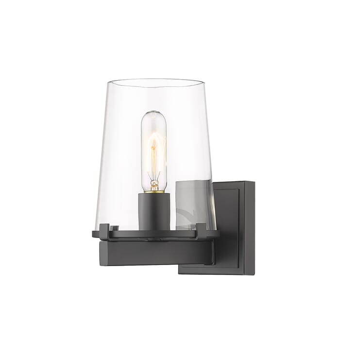 Z-Lite Callista 1-Light Bathroom Vanity Light In Matte Black Z-Lite Callista 1-Light Bathroom Vanity Light In Matte Black