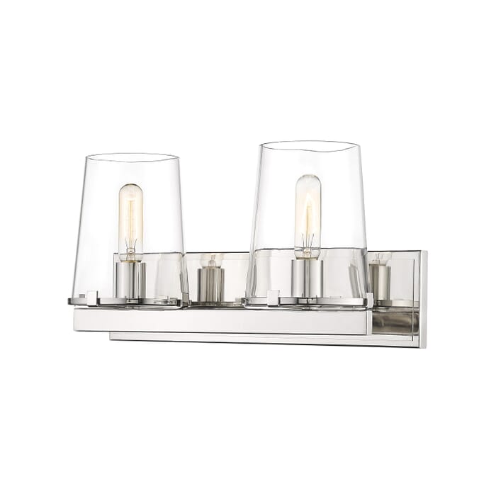 Z-Lite Callista 2-Light Bathroom Vanity Light In Polished Nickel Z-Lite Callista 2-Light Bathroom Vanity Light In Polished Nickel