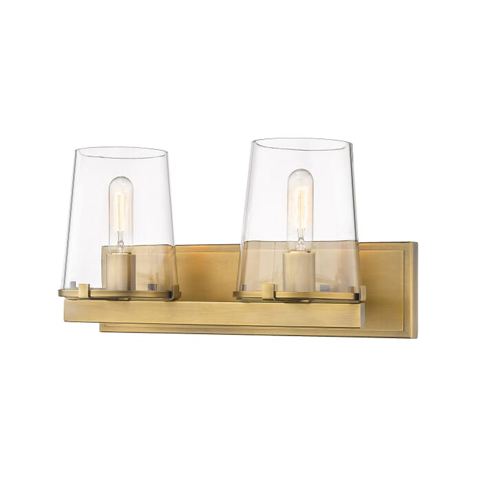 Z-Lite Callista 2-Light Bathroom Vanity Light In Rubbed Brass Z-Lite Callista 2-Light Bathroom Vanity Light In Rubbed Brass