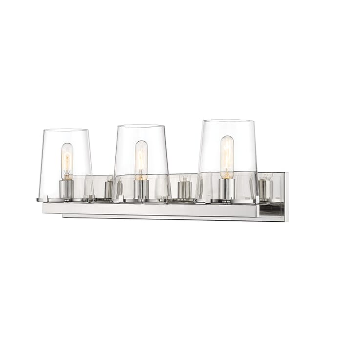 Z-Lite Callista 3-Light Bathroom Vanity Light In Polished Nickel Z-Lite Callista 3-Light Bathroom Vanity Light In Polished Nickel
