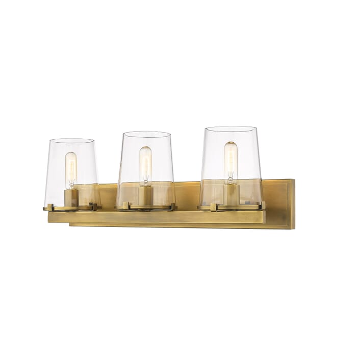 Z-Lite Callista 3-Light Bathroom Vanity Light In Rubbed Brass Z-Lite Callista 3-Light Bathroom Vanity Light In Rubbed Brass