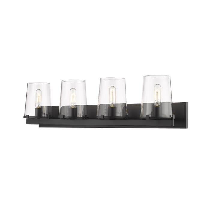 Z-Lite Callista 4-Light Bathroom Vanity Light In Matte Black Z-Lite Callista 4-Light Bathroom Vanity Light In Matte Black