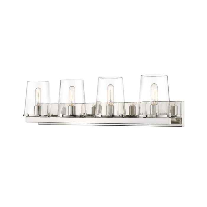 Z-Lite Callista 4-Light Bathroom Vanity Light In Polished Nickel Z-Lite Callista 4-Light Bathroom Vanity Light In Polished Nickel