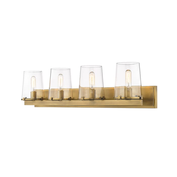 Z-Lite Callista 4-Light Bathroom Vanity Light In Rubbed Brass Z-Lite Callista 4-Light Bathroom Vanity Light In Rubbed Brass