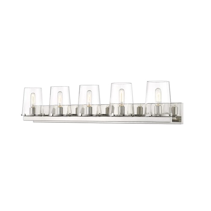 Z-Lite Callista 5-Light Bathroom Vanity Light In Polished Nickel Z-Lite Callista 5-Light Bathroom Vanity Light In Polished Nickel
