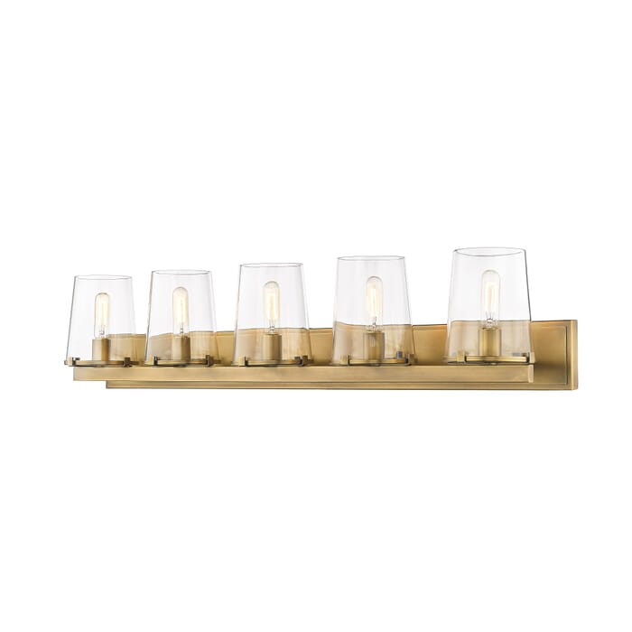 Z-Lite Callista 5-Light Bathroom Vanity Light In Rubbed Brass Z-Lite Callista 5-Light Bathroom Vanity Light In Rubbed Brass