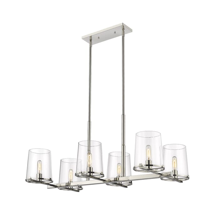 Z-Lite Callista 6-Light Chandelier In Polished Nickel Z-Lite Callista 6-Light Chandelier In Polished Nickel
