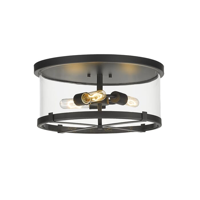 Z-Lite Callista 3-Light Flush Mount Ceiling Light In Matte Black Z-Lite Callista 3-Light Flush Mount Ceiling Light In Matte Black