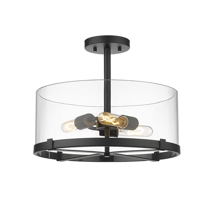 Z-Lite Callista 3-Light Semi Flush Mount Ceiling Light In Matte Black Z-Lite Callista 3-Light Semi Flush Mount Ceiling Light In Matte Black