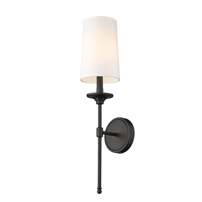 Z-Lite Emily 1-Light Wall Sconce In Matte Black Z-Lite Emily 1-Light Wall Sconce In Matte Black