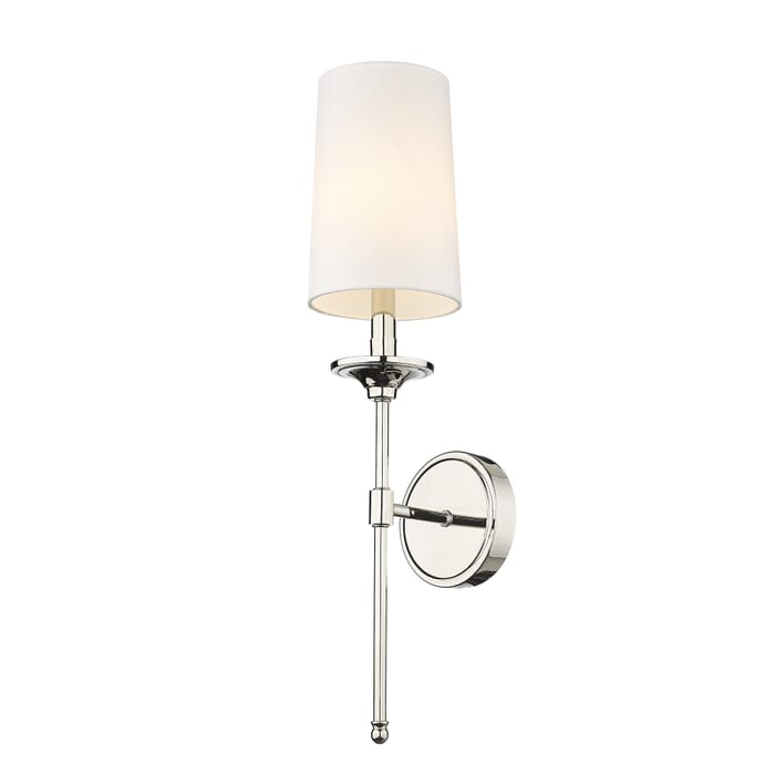 Z-Lite Emily 1-Light Wall Sconce In Polished Nickel Z-Lite Emily 1-Light Wall Sconce In Polished Nickel