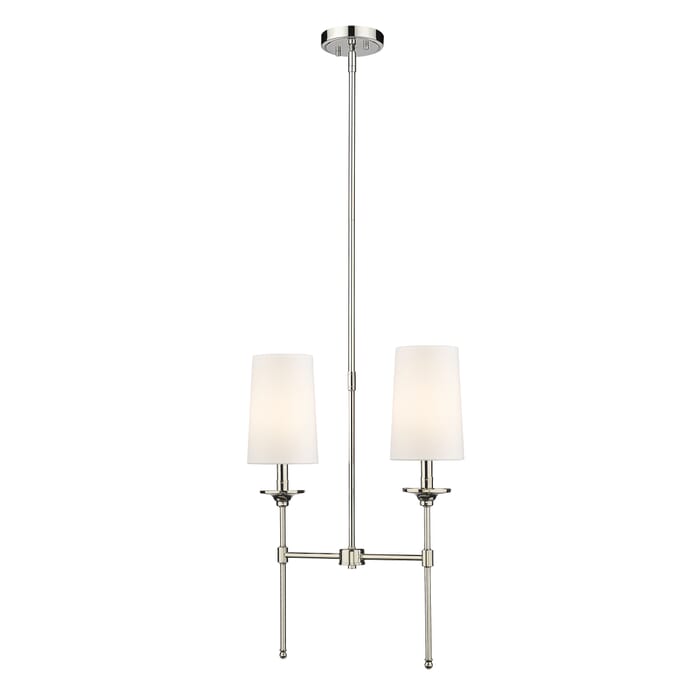Z-Lite Emily 2-Light Linear Pendant Light In Polished Nickel Z-Lite Emily 2-Light Linear Pendant Light In Polished Nickel